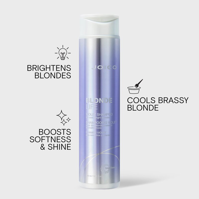 Joico Blonde Life Violet Shampoo | For Cool & Bright Blonde Hair | Neutralize Brassy Tones | Banish Yellow Tones | Boost Shine | Sulfate Free | With Monoi & Tamanu Oil | 10.1 Fl Oz
