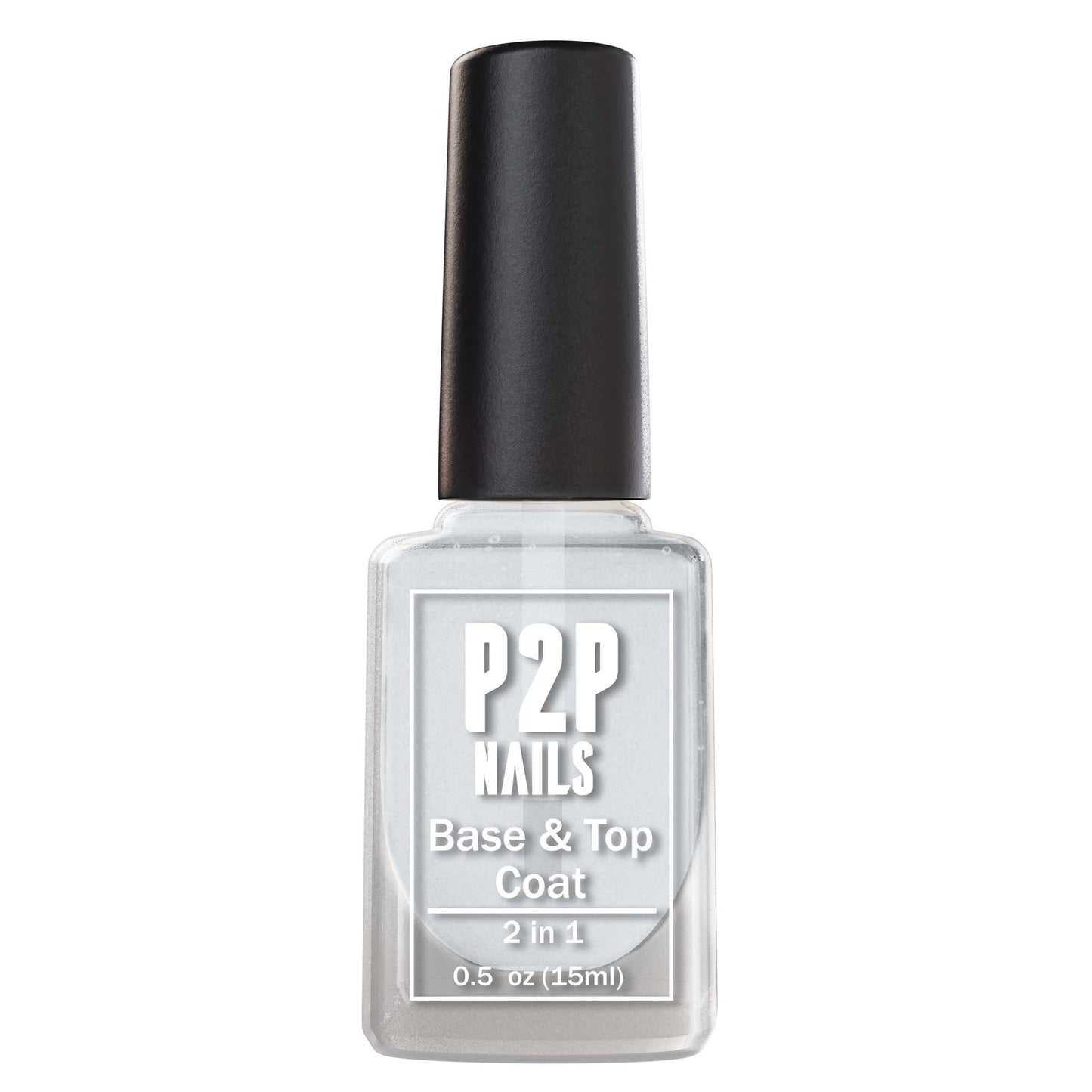 P2P Nails Base and Top Coat Nail Polish - Glossy Finish Long Lasting Top Coat - No Wipe Top Coat Gel Polish for Cool Finish Nail Art