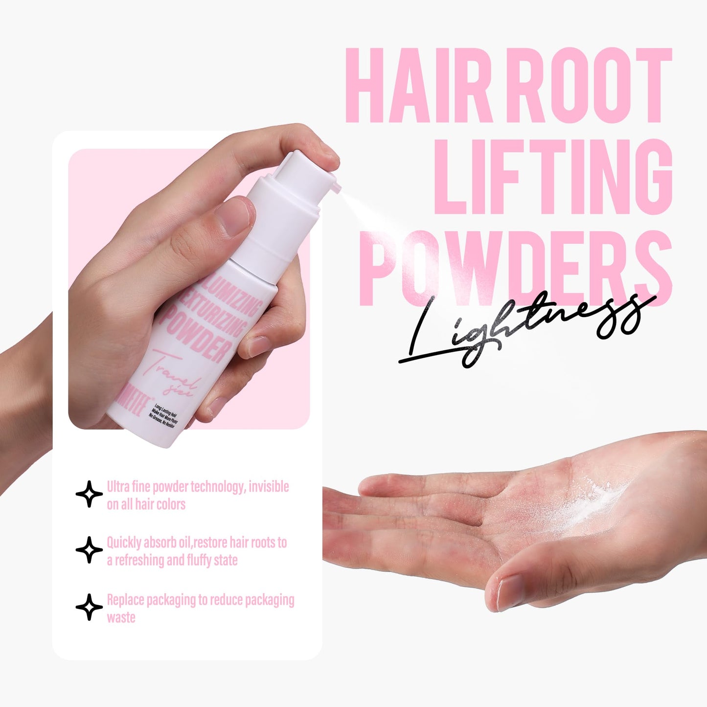 immetee Texture Powder, Texture & Volume for Men and Women, Root Lifting Hair and Styling for All Hair Types, With Refillable packaging (Texture Powder 13g, Citrus)
