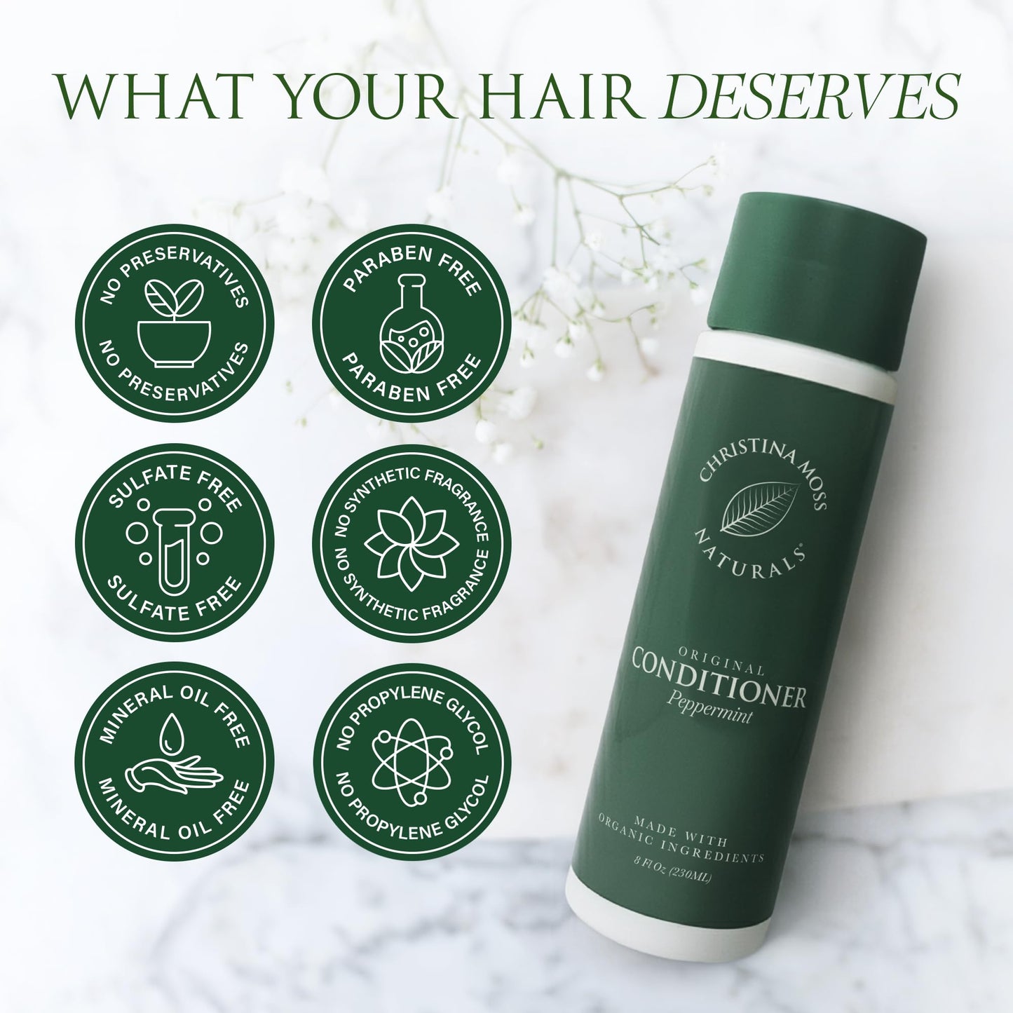 Christina Moss Naturals Conditioner Organic and Natural Ingredients, No Silicones, No Parabens
