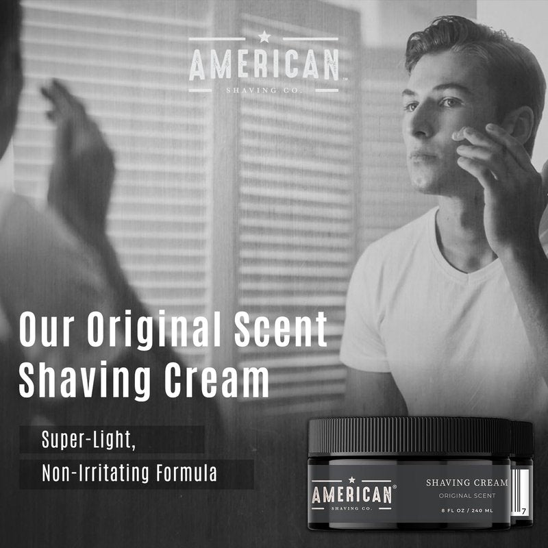 American Shaving Co. Original Scent Men's Shaving Cream - 8 Oz | Non-GMO, Easy Application, Cruelty-Free