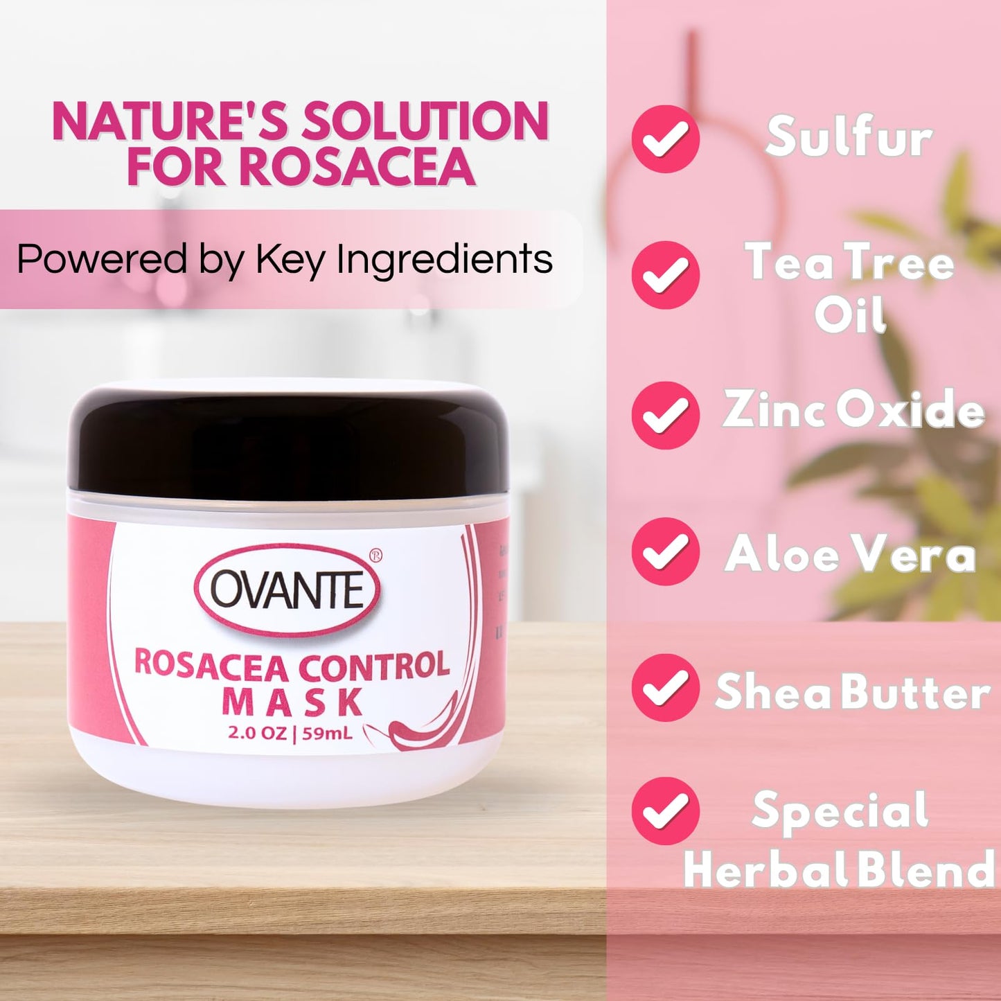 OVANTE Soothing Cooling Face Mask for Rosacea & Demodex - 2.0 oz