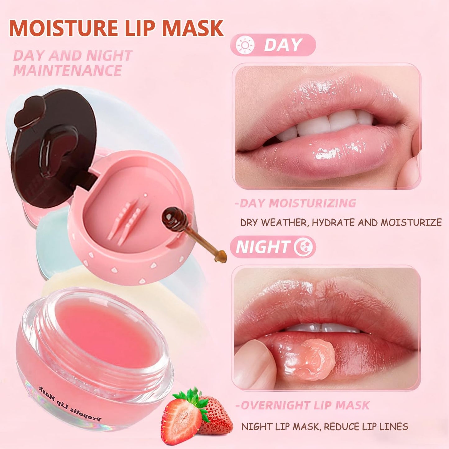 10 PCS Bee Lip Balm Honey Pot, Honey Lip Mask Bulk, Moisturizing Lip Sleeping Mask Hydrating Prevention Dry & Cracked Lip, Reduce Lip Lines and Wrinkles, Wedding Gifts, Bulk Gifts