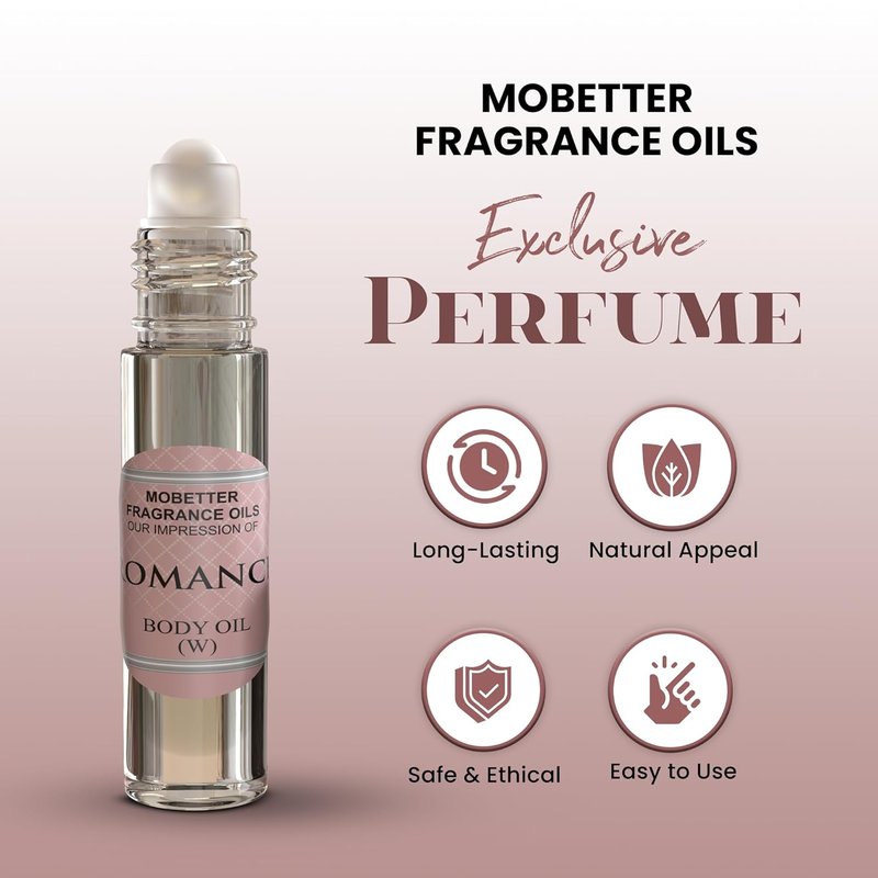 Impression of Romance Women’s Perfume Body Oil - Floral Fruity Fragrance, Long Lasting, Travel Size