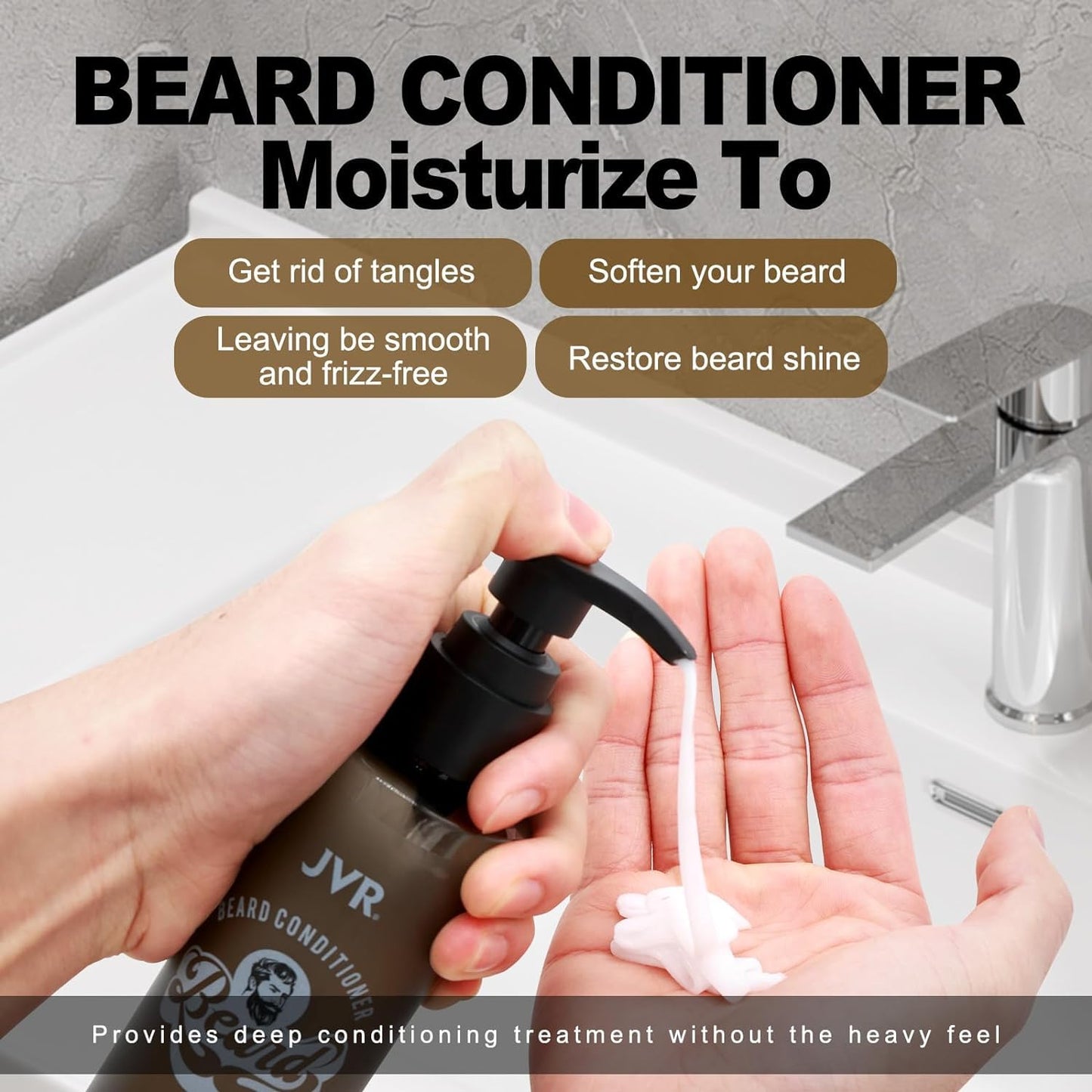 Beard Wash & Conditioner for Men | Organic Coconut & Aloe Formula - 6.7oz, Reduces Frizz & Softens Coarse Beards