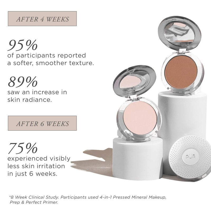 PUR Beauty 4-in-1 Pressed Mineral Makeup Powder Foundation with SPF 15 - Concealer & Finishing Compact Pressed Powder for Face - Buildable Medium to Full Coverage Foundation Powder (Deep)