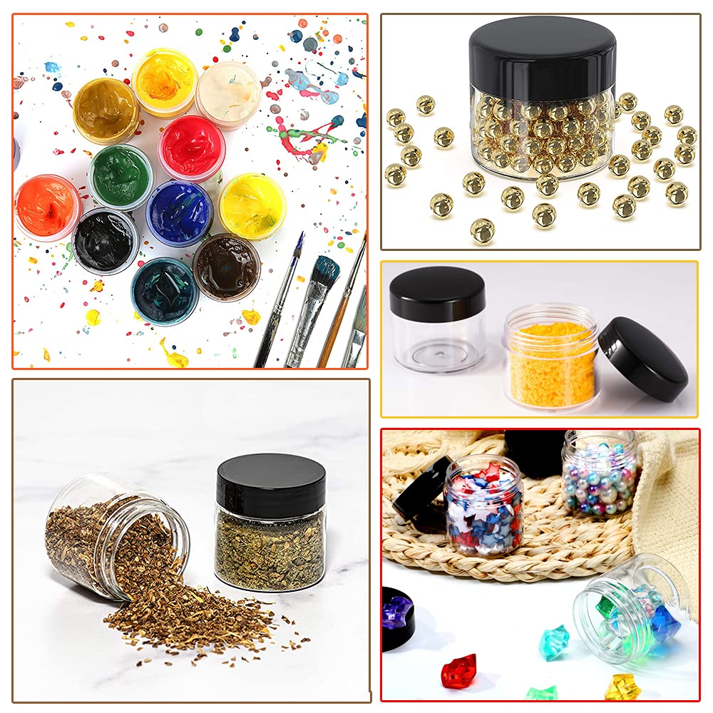 20 ml Containers Bulk 0.7 oz Round Pot Jars 120PCS Sample Containers Lip Scrub Containers Mini Plastic Cosmetic Containers with Lid for Lip Scrub, Body Butters, Cream, Slime, Craft Storage