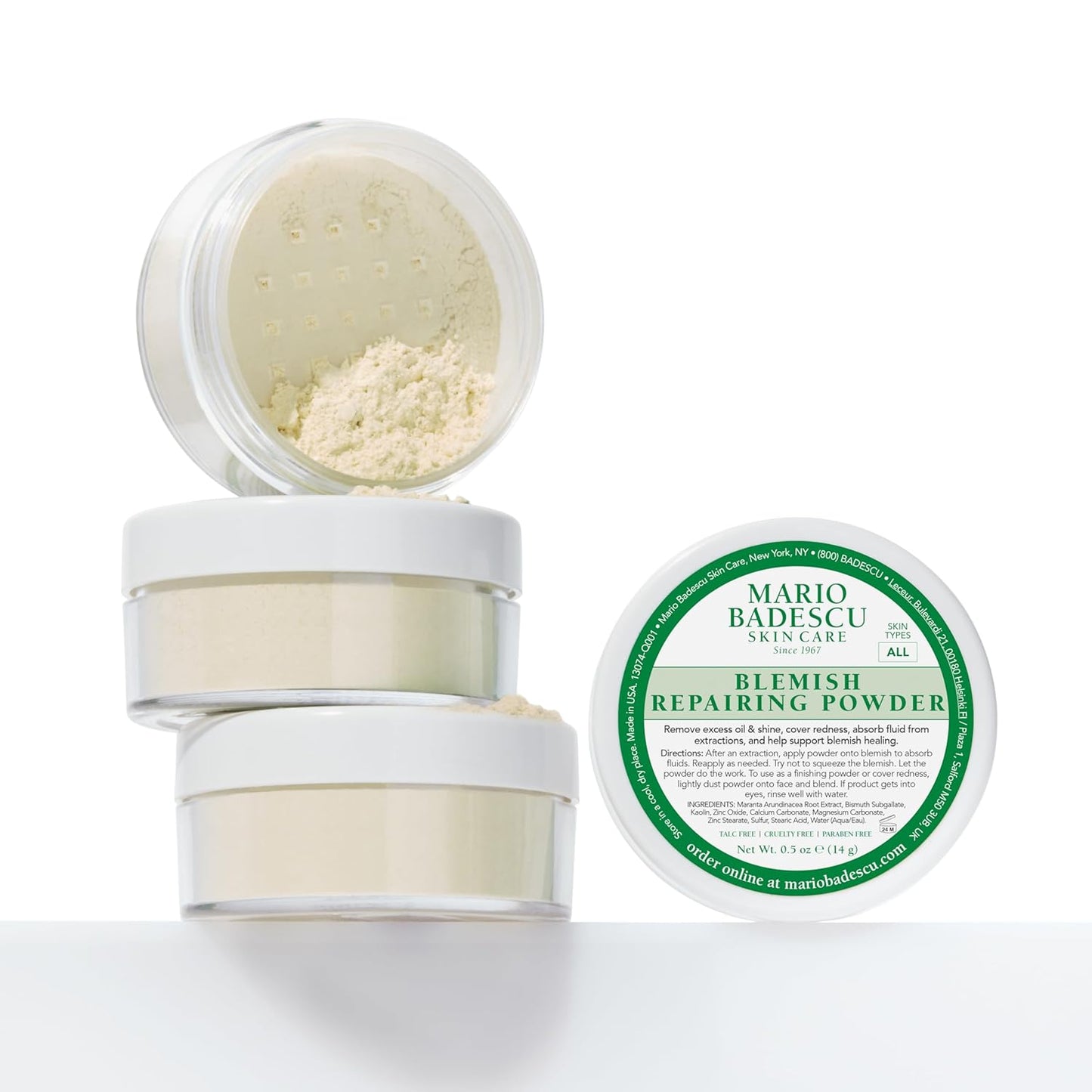 Mario Badescu Healing Blemish Face Powder - Reduce Shine & Balance Oily Skin | Gentle Sulfur Formula
