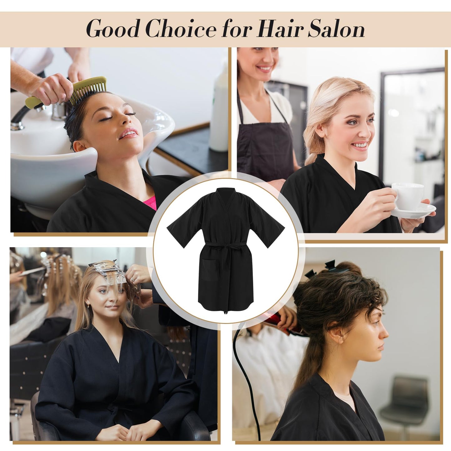 Toulite 6 Pieces Salon Robes Smock for Clients Haircut Cape Hair Salon Client Gown Cape for Women,40 Inches Long(with Pocket)