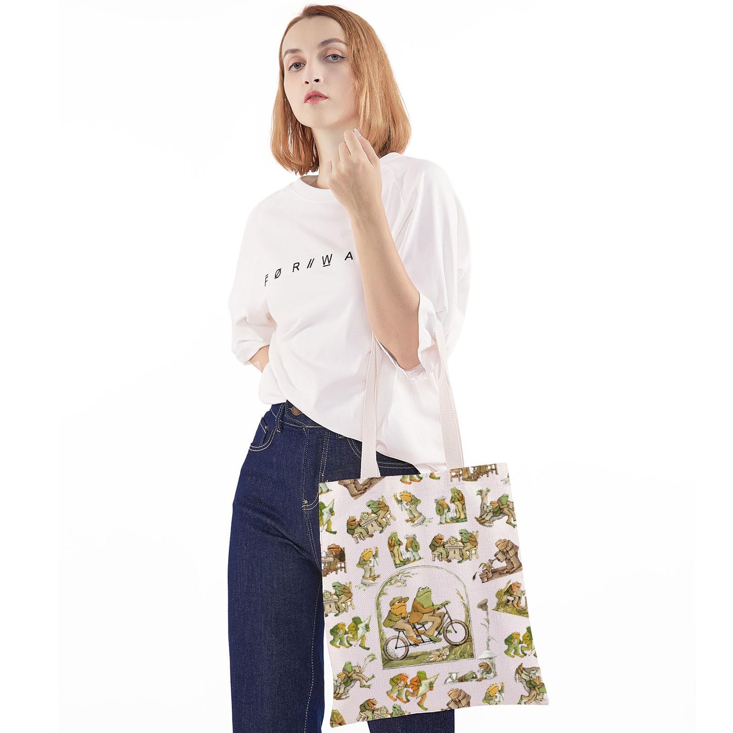 WZMPA Funny Frog Cosmetic Bag Frog Fans Gift Humor Frog Character Makeup Zipper Pouch Bag Frog Merchandise (Frog BG)