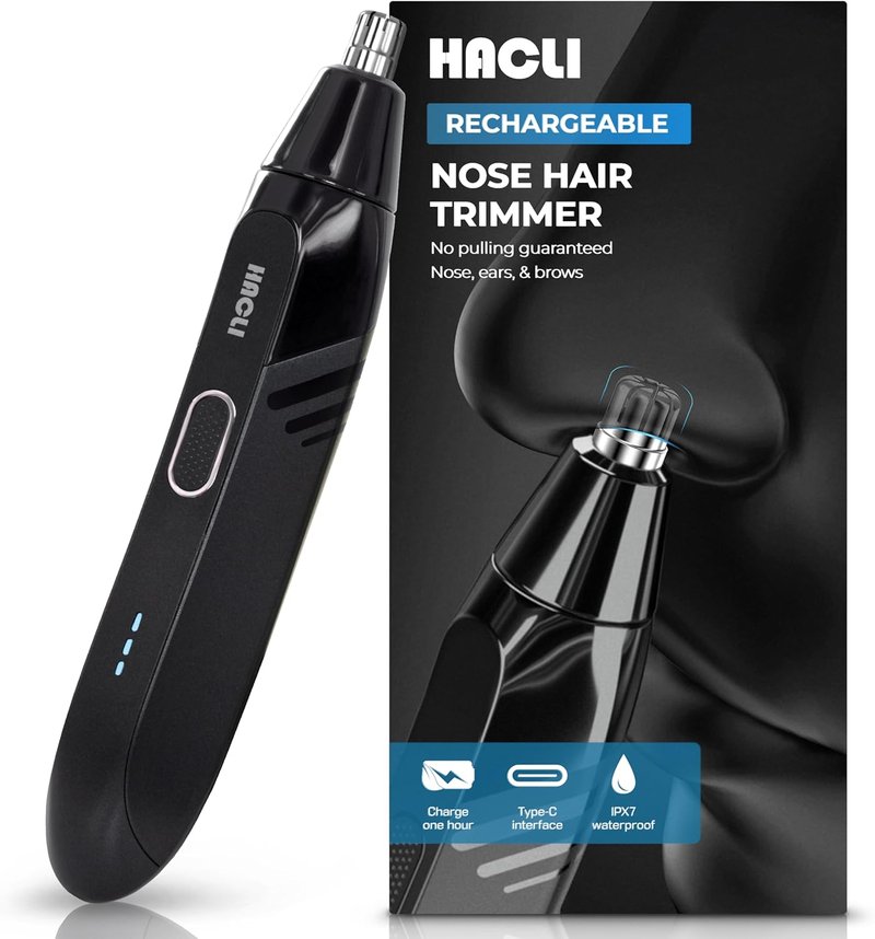 Nose Hair Trimmer for Men - Electric Ear & Nose Hair Clipper with Stainless Steel Blade | USB Rechargeable, Portable Design