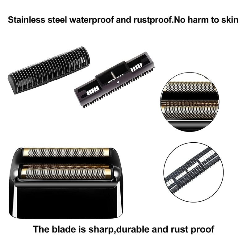 Replacement Foil & Cutters for BaBylissPRO Double Foil Shaver - 4 Pack (Black)