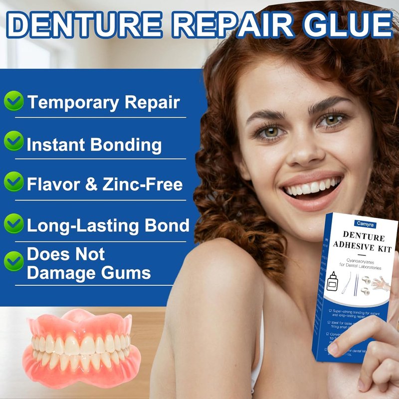 Instant Bonding Dental Glue - Super Strong Adhesive for Repairing Loose & Broken Teeth | 1 oz, Clear Color