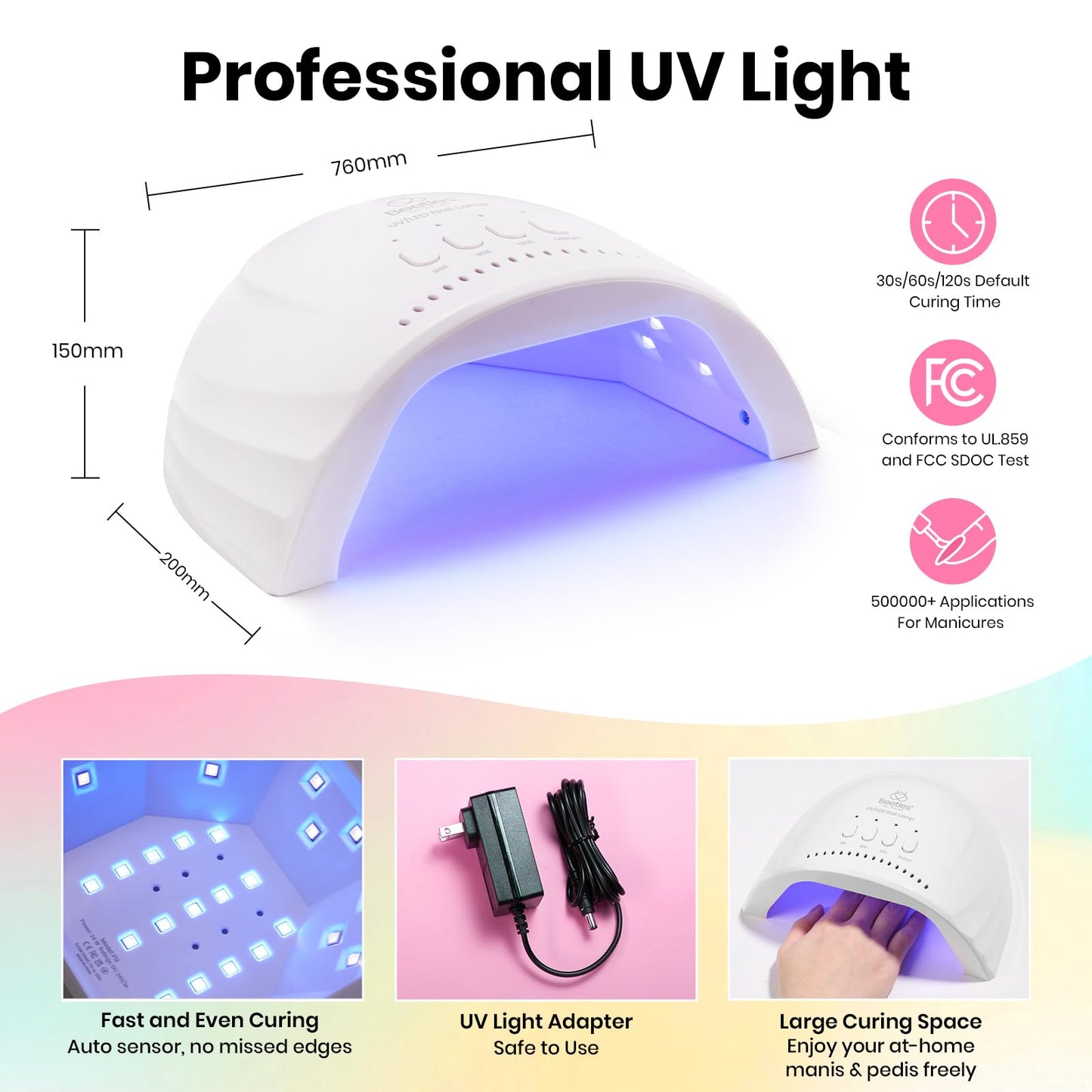 Beetles Gel Nail Polish Kit with U V Light, 68 Pcs Gel Nail Kit 35 Colors Emotional Spectrum with Base Matte&Glossy Top Coat Soak Off Nails Supplies Manicure Set Home Salon Gifts for Women