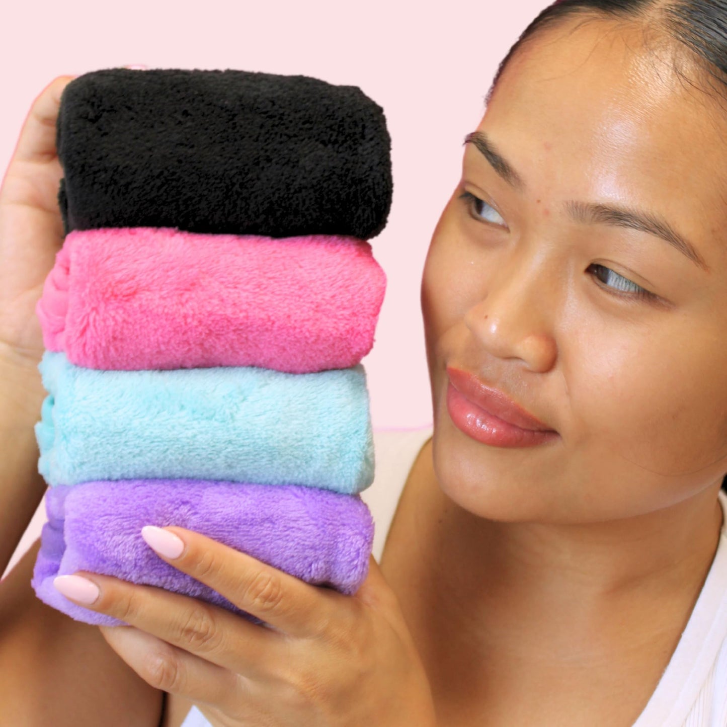 ERASE YOUR FACE Makeup Remover Cloths - Reusable Microfiber Face Towels to Cleanse & Remove Makeup - Water Activated, Dual-Sided Design for Easy Use, Great Bachelorette & Bridesmaid Gift (8 Count)