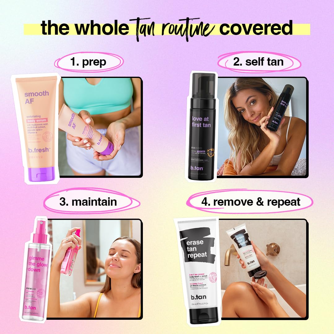 Violet Self Tanner Kit - Dark Tanning Mousse with Mitt Applicator | 1 Hour Express, Vegan, 6.7 Fl Oz
