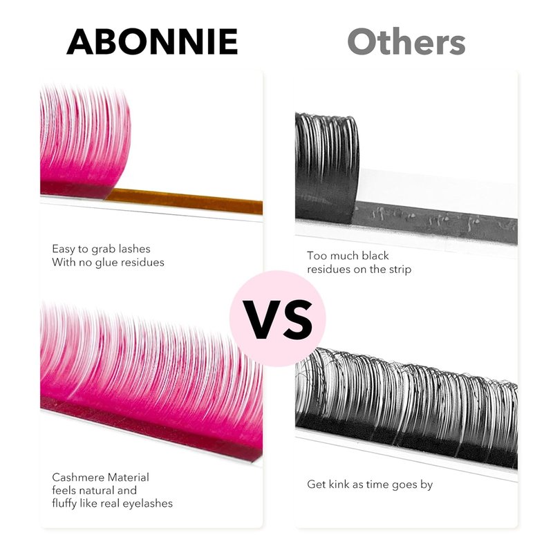 Colored Lash Extensions - 16 Rows Cashmere 0.07 D Curl | 12mm Pink Gradient for Professionals