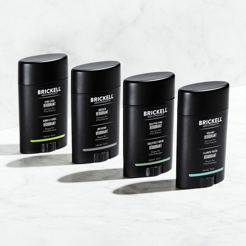 Brickell Men's Products Deodorant For Men, Aluminum, Alcohol, and Baking Soda Free, With Arrow Root Powder, Olive Oil, and Inulin, 2.65 Ounce, Eucalyptus & Mint