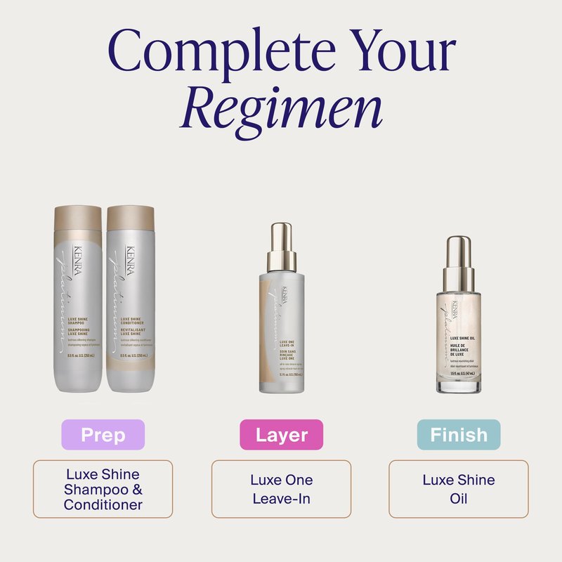 Kenra Platinum Luxe Shine Oil | Strengthens, Softens & Smooths Hair | Thermal Protection Up To 450F | Humidity Protection | Controls Frizz | 1.5 fl. Oz