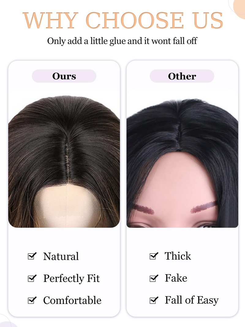 PANEWAY Hair Topper 20 Inch Wavy Synthetic Clip-In Topper for Women, Natural Looking Voluminous Hairpiece for Thinning Hair, Lightweight & Undetectable(20Inch,Brown Blonde with Dark Root)