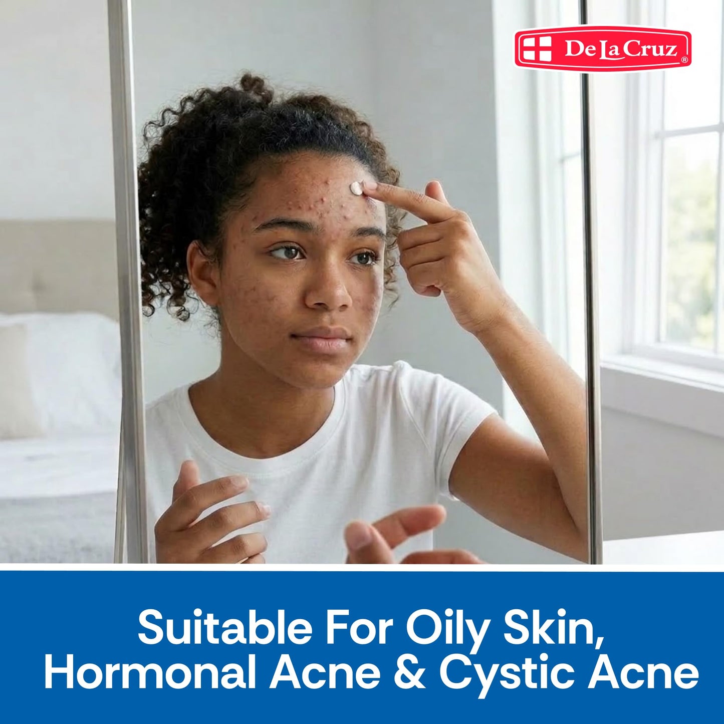 De La Cruz Sulfur Ointment - Cystic Acne Treatment for Face and Body - Daily 10 Min Spot Treatment Mask - Safe and Effective Game Changing Hormonal Acne Treatment that Clears Up Pimples - 2.6 OZ Tube