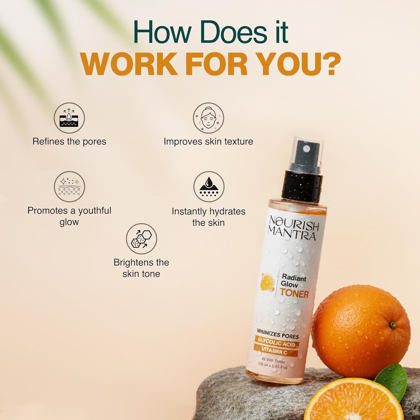 Radiant Glow Face Toner - Vitamin C & Glycolic Acid for Glowing Skin | 150ml