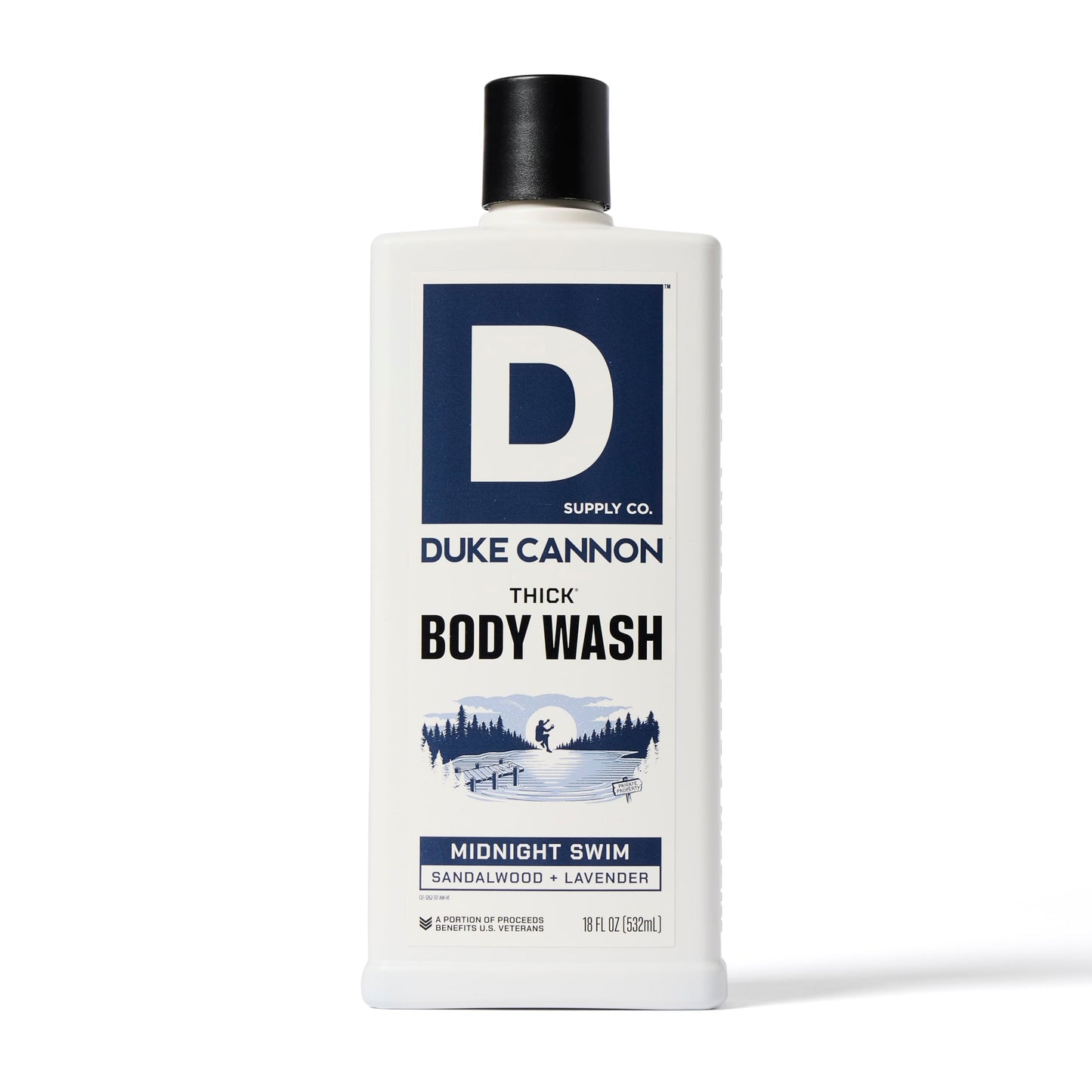 Duke Cannon Supply Co. Thick High Viscosity Body Wash - 3X Thicker, Plant-Based Body Wash for Men with Lasting Scent - Mens Body Scrub - Sawtooth, Midnight Swim & Bourbon (18oz)