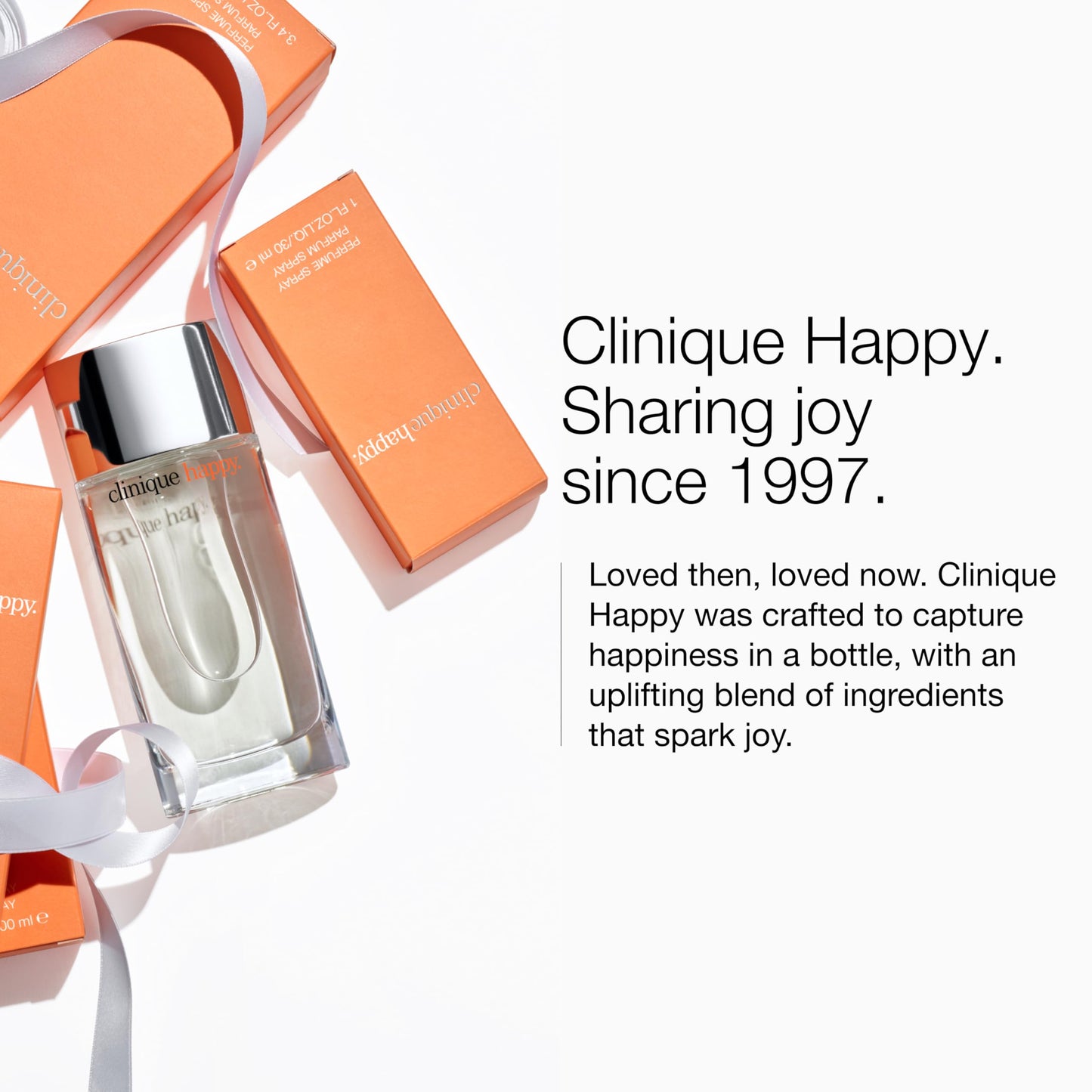 Clinique Happy Eau de Parfum Spray | Notes of Grapefruit, Bergamot, Hawaiian Wedding Flower + Spring Mimosa | Perfumes for Women, Mini Travel Size, 0.34 Fl Oz