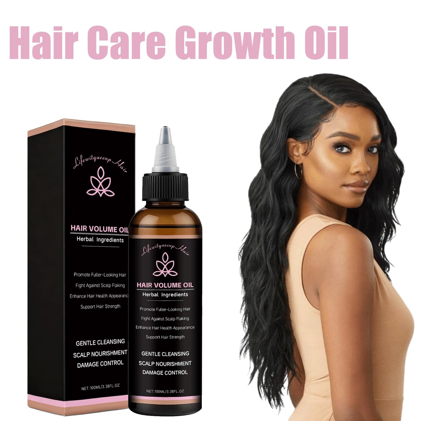 1PCS lifewitqueenp Hair Care Growth Oil,Lifewitqueenp Hair Growth Products,Non-greasy, Quick-Absorbing, Strengthens Roots – Leaves Hair Black & Shiny, Reduces Split Ends & Dryness (1PCS)