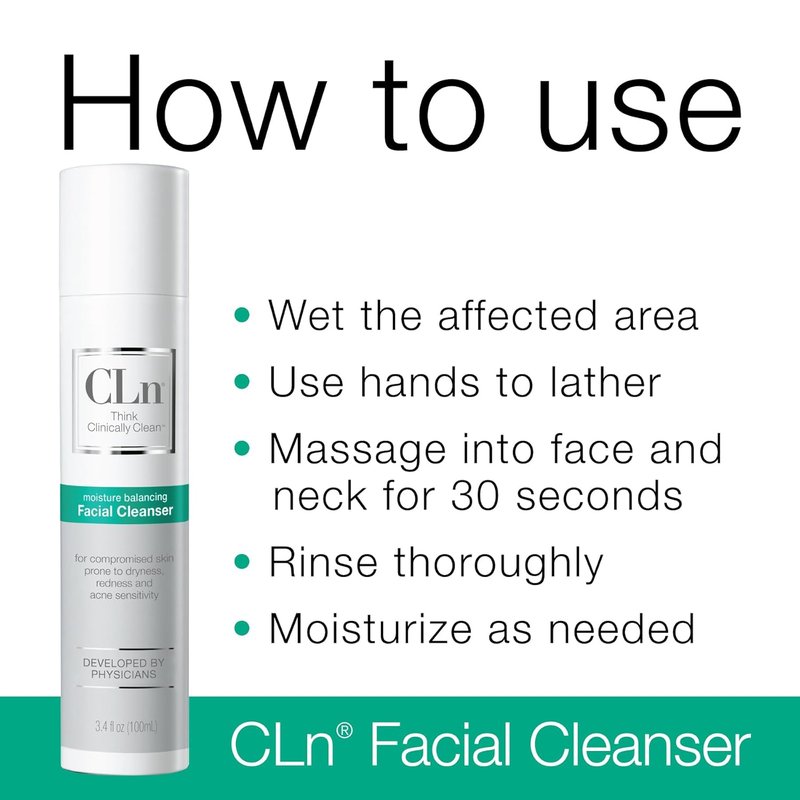 CLn® Facial Cleanser - Hydrating Glycerin Formula for Dry, Eczema-Prone Skin | 3.4 fl. oz.