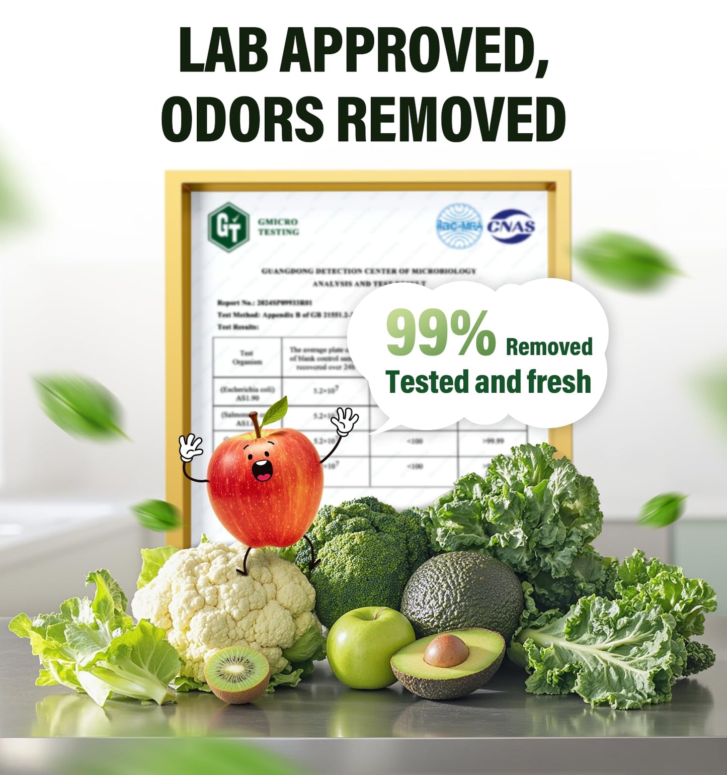 FLAWNT Refrigerator Deodorizer - Long Lasting Fridge Odor Eliminator and Smell Absorber, No Need Baking Soda Replacement, Works as Freezer Freshener & Organizer Accessory Green