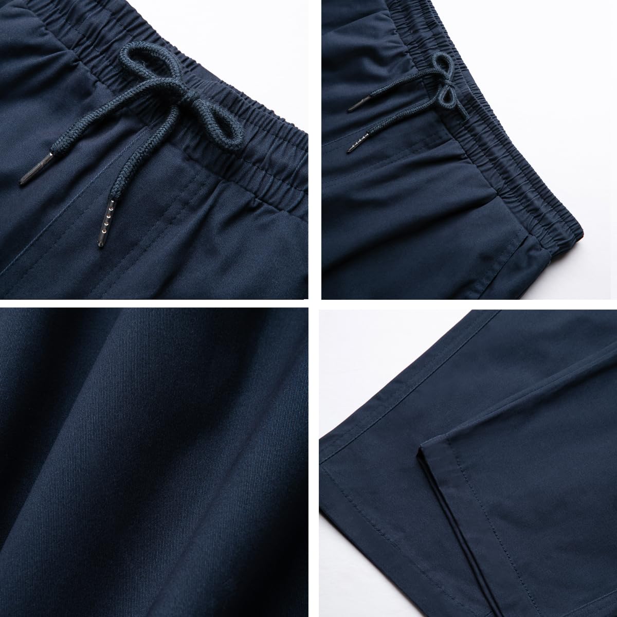 WZIKAI Mens Cargo Pants Relaxed Fit Drawstring Joggers Sweatpants for Men Workout Casual Long Trousers Navy XXXL