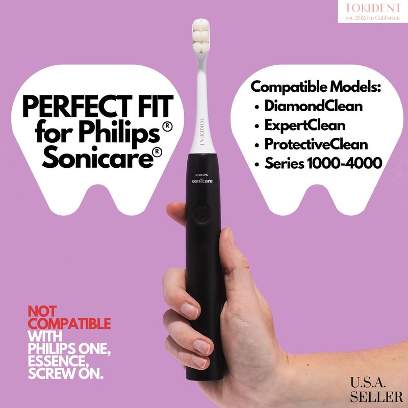 Replacement Brush Heads for Philips Sonicare Electric Brush - Ultra Soft Toothbrush Heads for Sensitive Teeth & Gums - Replacement Head with 10,000 Wave Cut Nano Bristles - 2 Pack - Pearly White