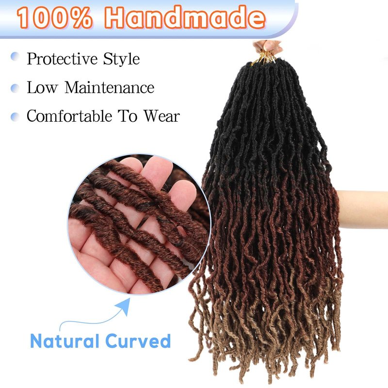 Soft Locs 26 Inch 7 Packs Ombre Crochet Hair Pre Looped Faux Locs Crochet Hair For Black Women Butterfly Locs Hair Nu Goddess Braids Crochet Hair(1B/30/27, 26 Inch, 7 Packs)