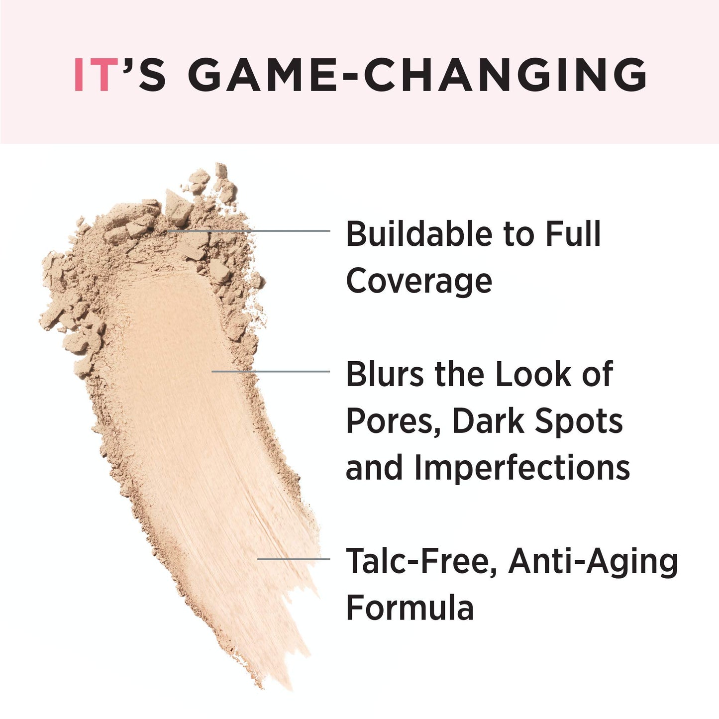 IT Cosmetics CC+ Airbrush Perfecting Powder Foundation (Light) - Sheer to Full Coverage Pressed Powder, Blurring Pores & Dark Spots, Anti-Aging Face Makeup, Collagen & Niacinamide - 0.33 oz