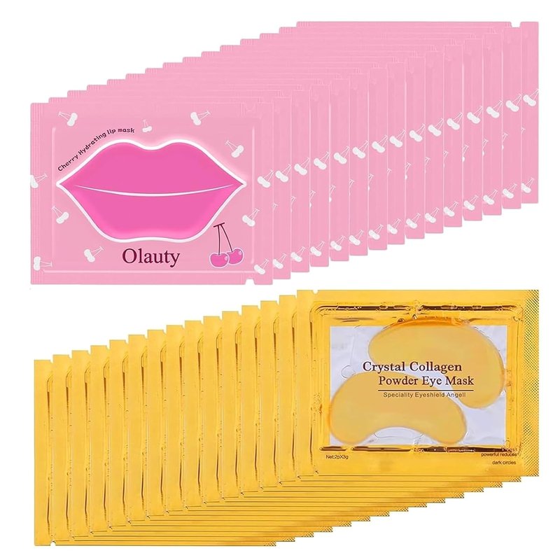 Lip Mask & Eye Mask Set - 30 Pairs Under Eye Patches for Puffy Eyes | Perfect Gift for Women, Teachers & Parties