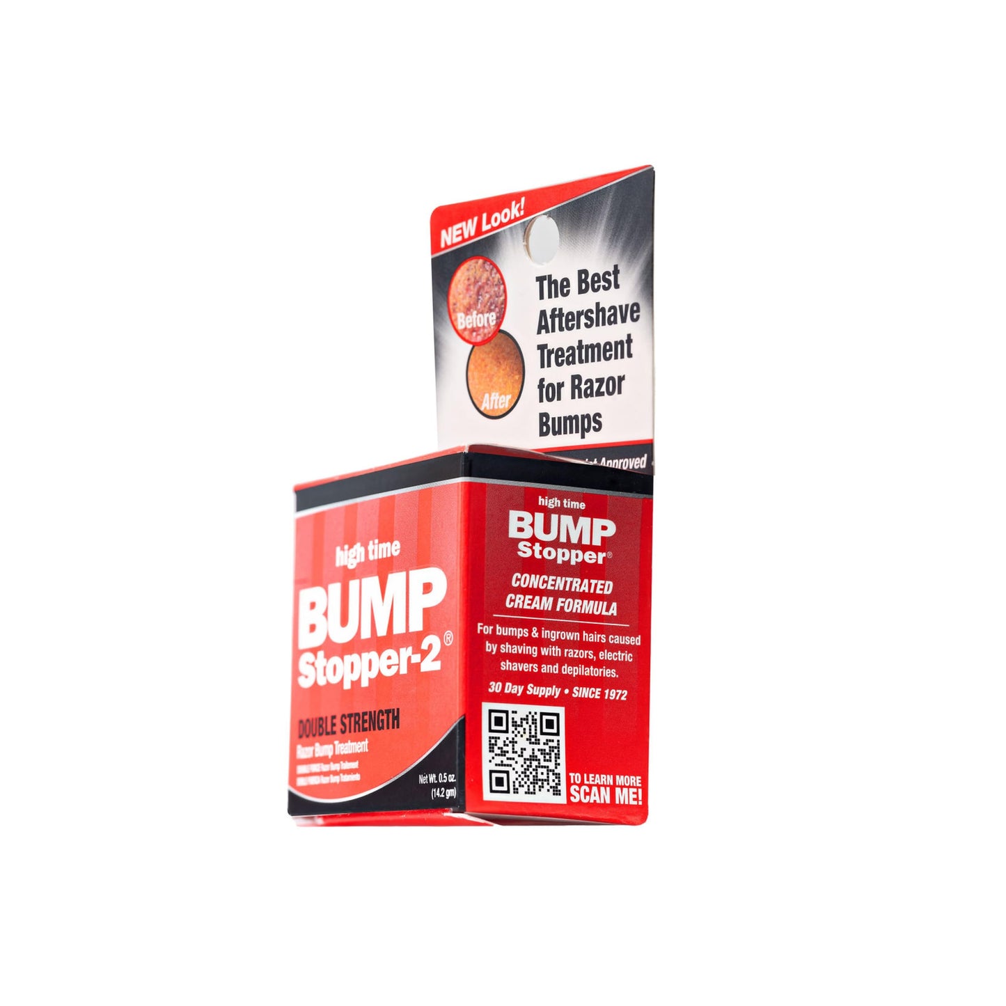 High Time Bump Stopper 2 Double Strength Ingrown Hair Cream for Face and Body | Aftershave Lotion for Men and Women | Razor Bump Balm | 0.5 OZ (5 Pack)