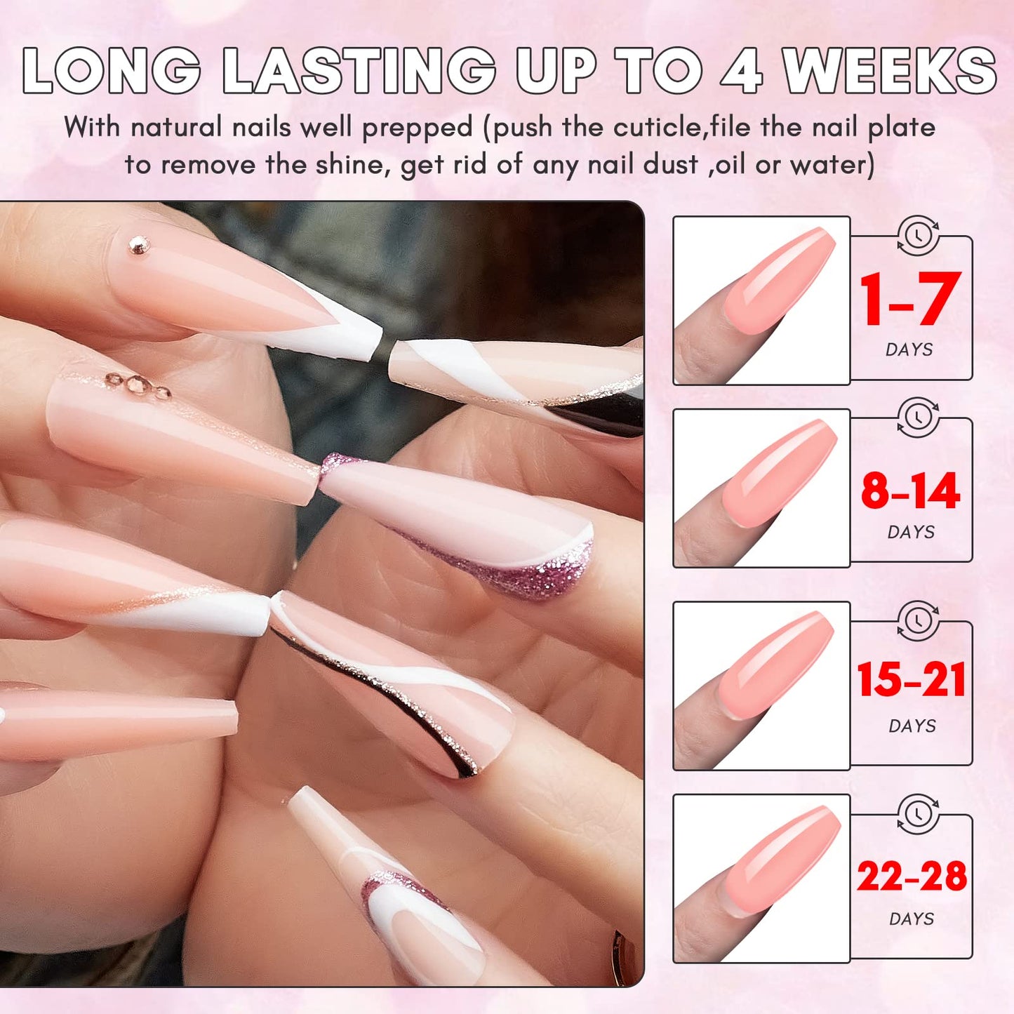 Makartt Poly Nail Extension Gel 50ML Nude Nature Day-dream Bundle with Makartt Poly Nail Gel Kit Neutral 4 Colors 15ML