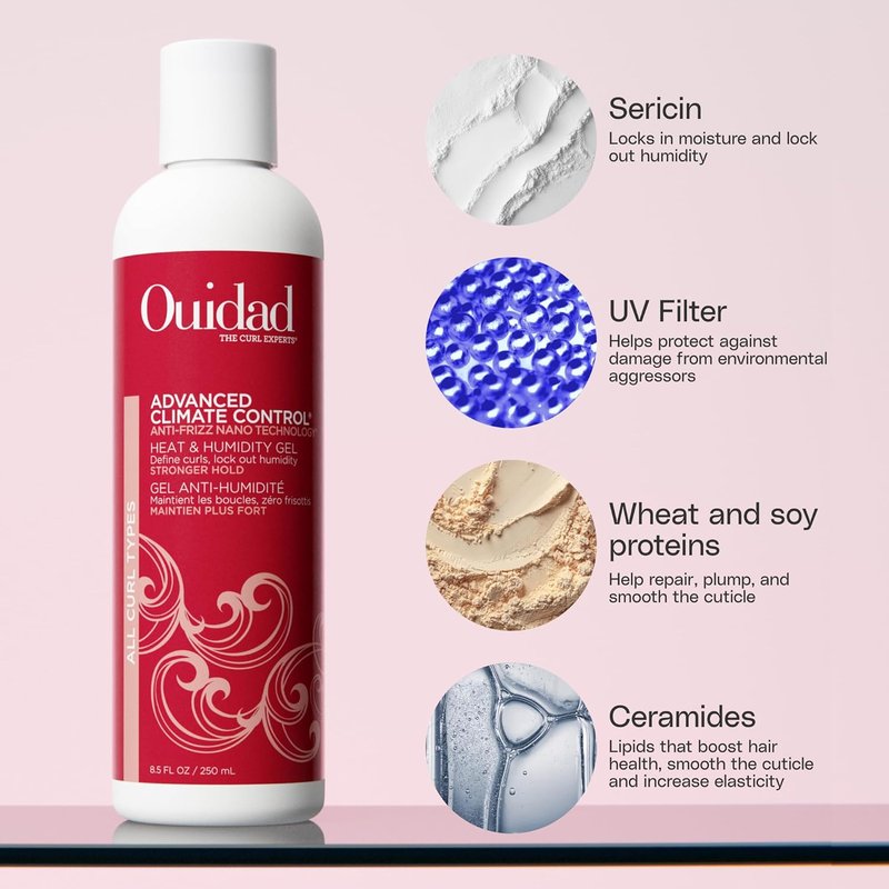 Ouidad Advanced Climate Control Gel - Stronger Hold for Curly Hair | Crunch-Free, Frizz Control, Moisture Lock, All Curl Types