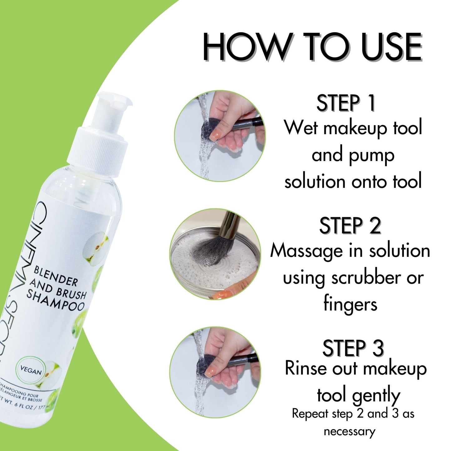 Cinema Secrets Vegan Makeup Brush Cleaner - Sponge & Makeup Brush Shampoo for Deep Cleansing - Removes Build-Up & Stains - Gentle & Cruelty-Free Beauty Tools Accessories (6 oz)