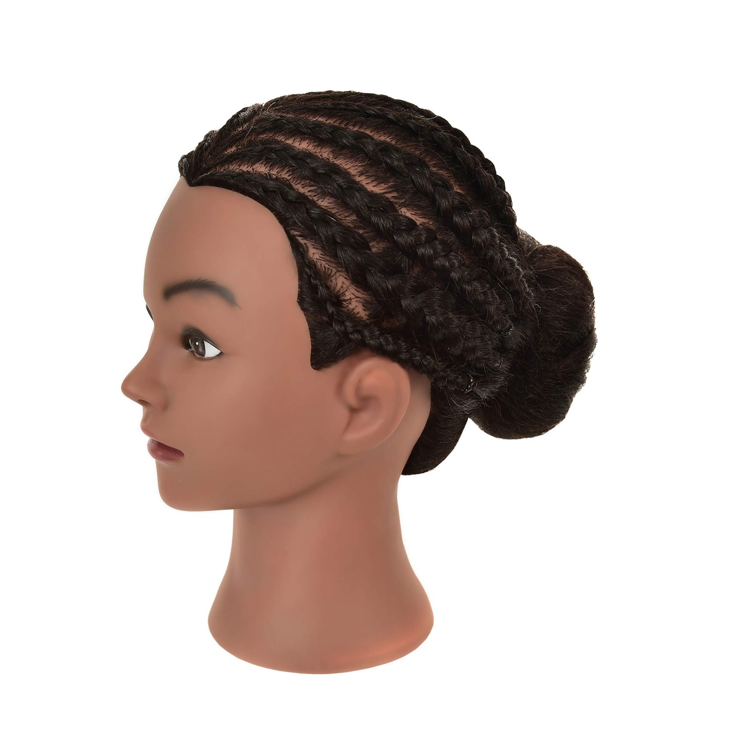 RIHANNAHAIR Kinky Curly Mannequin Head 100% Real Human Hair Manikin Doll Style Head with Stand for African American Practice Braiding Styling Updos Cosmetology Barber Training