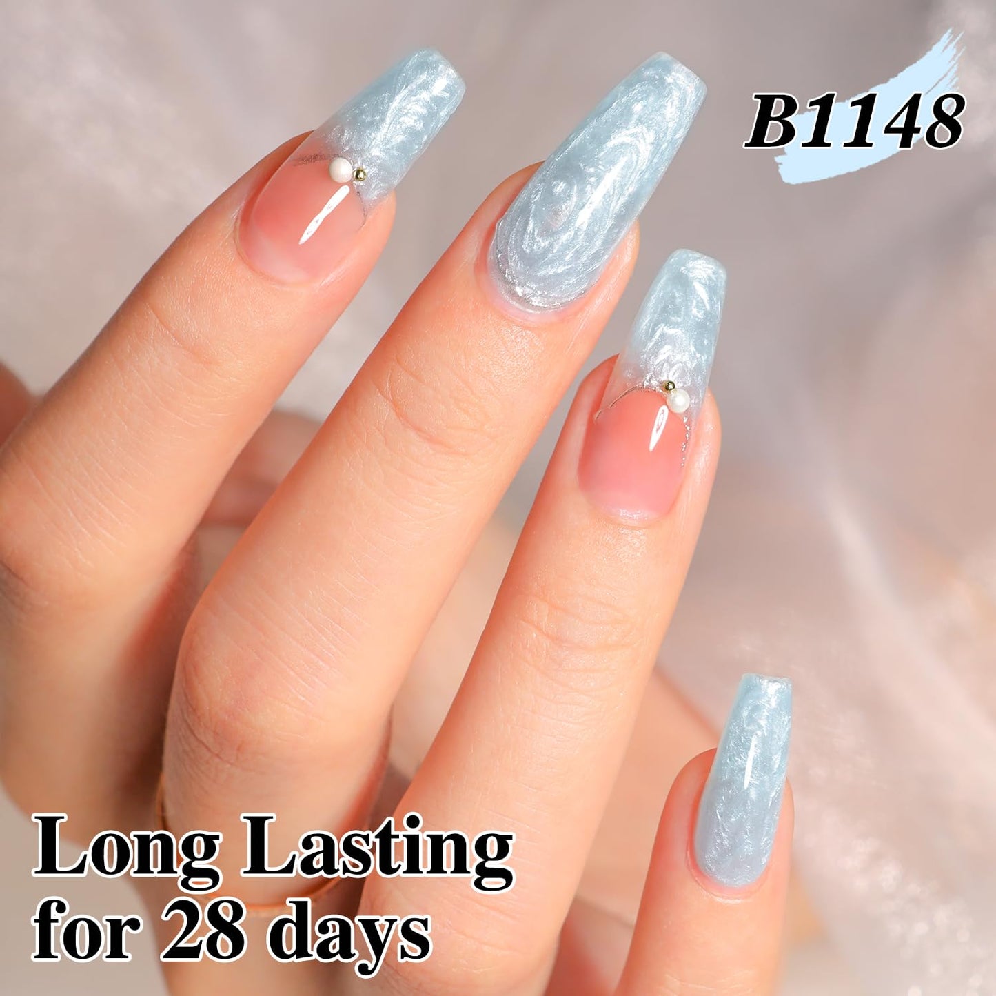 Double Rhythm Gel Nail Polish Set of 6 Colors Baby Light Pastel Milky Nail Polish Starter Kit Art DIY Salon Home (Pearl White Pink Green Blue Yellow Purple,Kit 30)