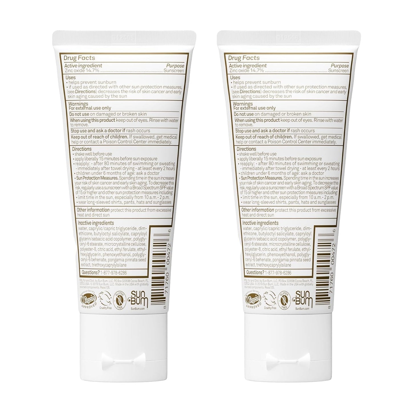 Sun Bum Mineral SPF 50 Sunscreen Lotion - Vegan, Broad Spectrum UVA/UVB Protection | 2 Pack, Hawaii Compliant