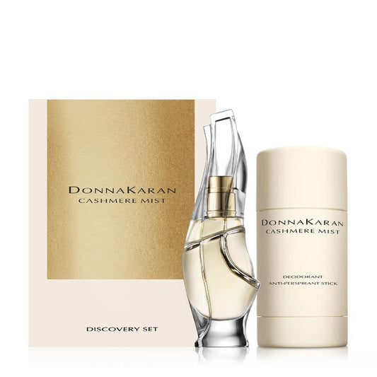 Donna Karan Cashmere Mist Discovery Duo Set For Women - Eau de Parfum Mini Spray 0.5 Fl. Oz. & Anti-Perspirant Deodorant Stick, 1.7 Oz.