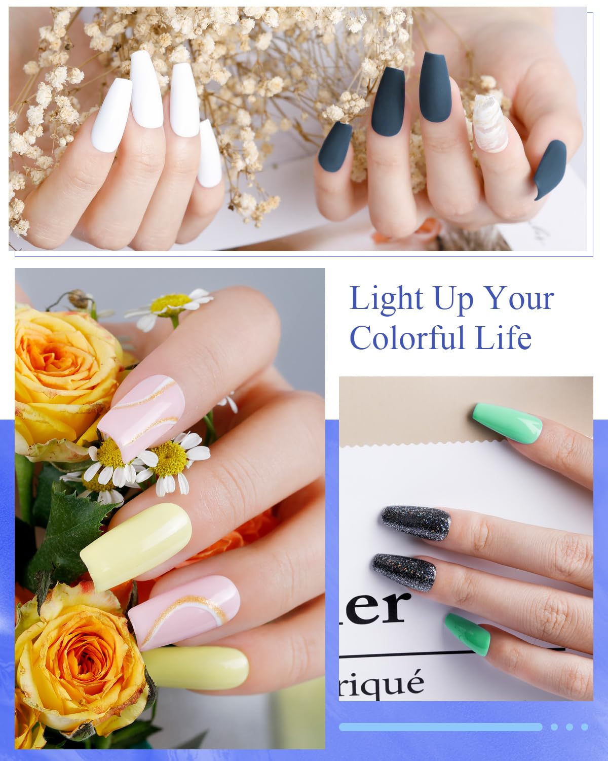 phoenixy Gel Nail Polish, 36 Colors Gel Polish Set with 4 Pcs Base Matte Glossy Top Coat Gel Polish Kit Soak Off UV Gel Nail Polish Set Manicure at Home Gift for Women (PCE9009)