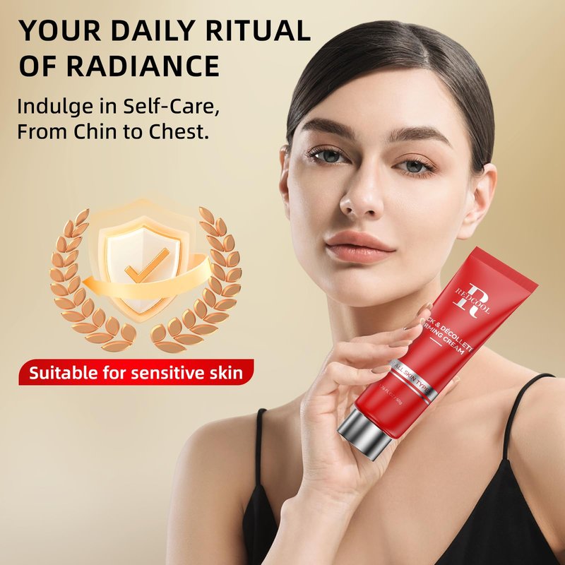 Redcool Retinol Neck Firming Cream – Neck Cream for Firming and Tightening, Skin Tightening Cream for Face, Tighten and Lift Neck Cream with Collagen & Hyaluronic Acid, Anti-Aging Moisturizer 1.76 oz