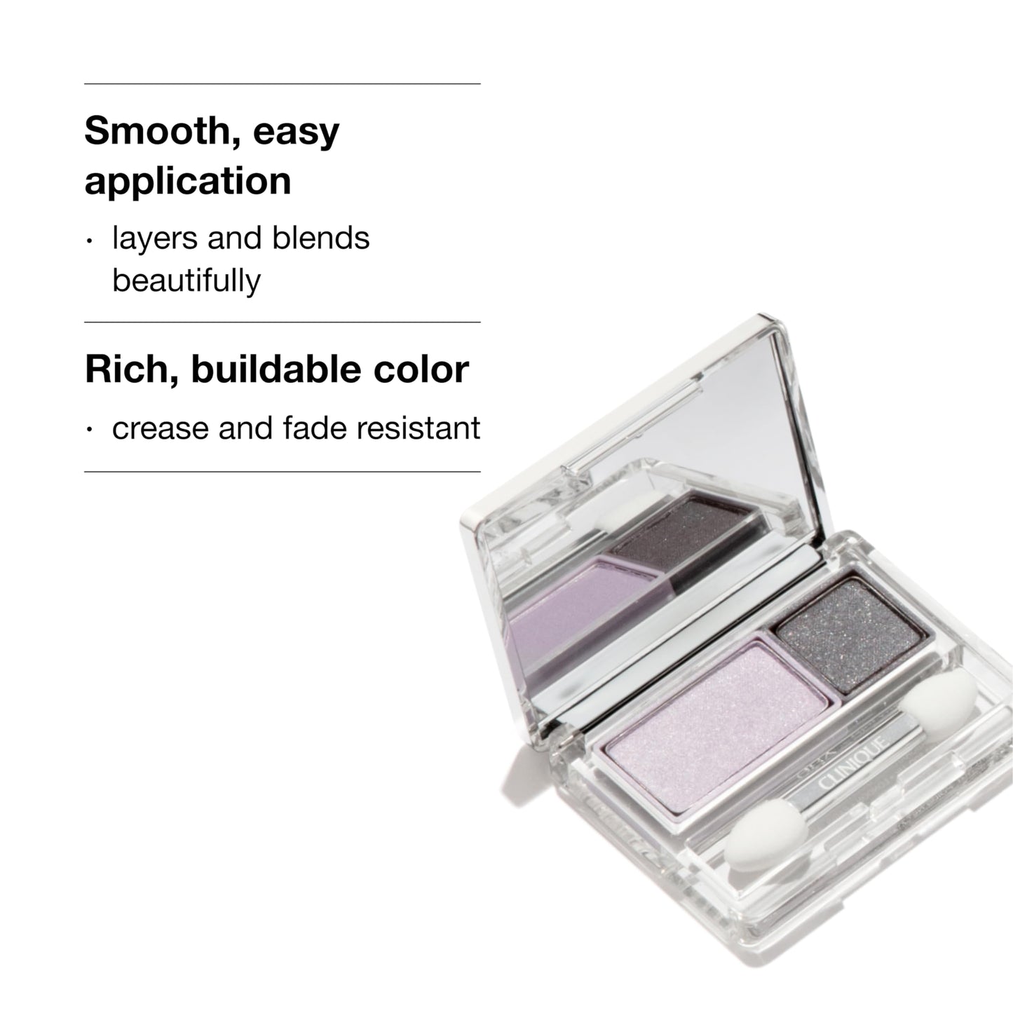 Clinique All About Shadow Duo Eye Shadow Makeup | Safe For Sensitive Eyes | Buildable + Long-Wearing Color | Smooth, Easy Application, Like Mink, 0.05 Ounce
