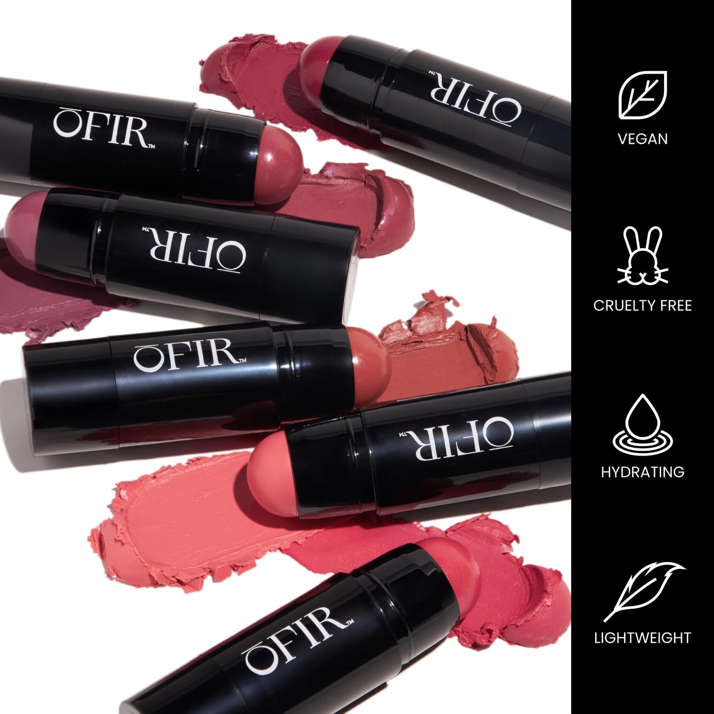 Vitamin C Blush Stick - Buildable Hydrating Vegan Cream Blush | Rhubarb Deep Berry - 0.21 oz