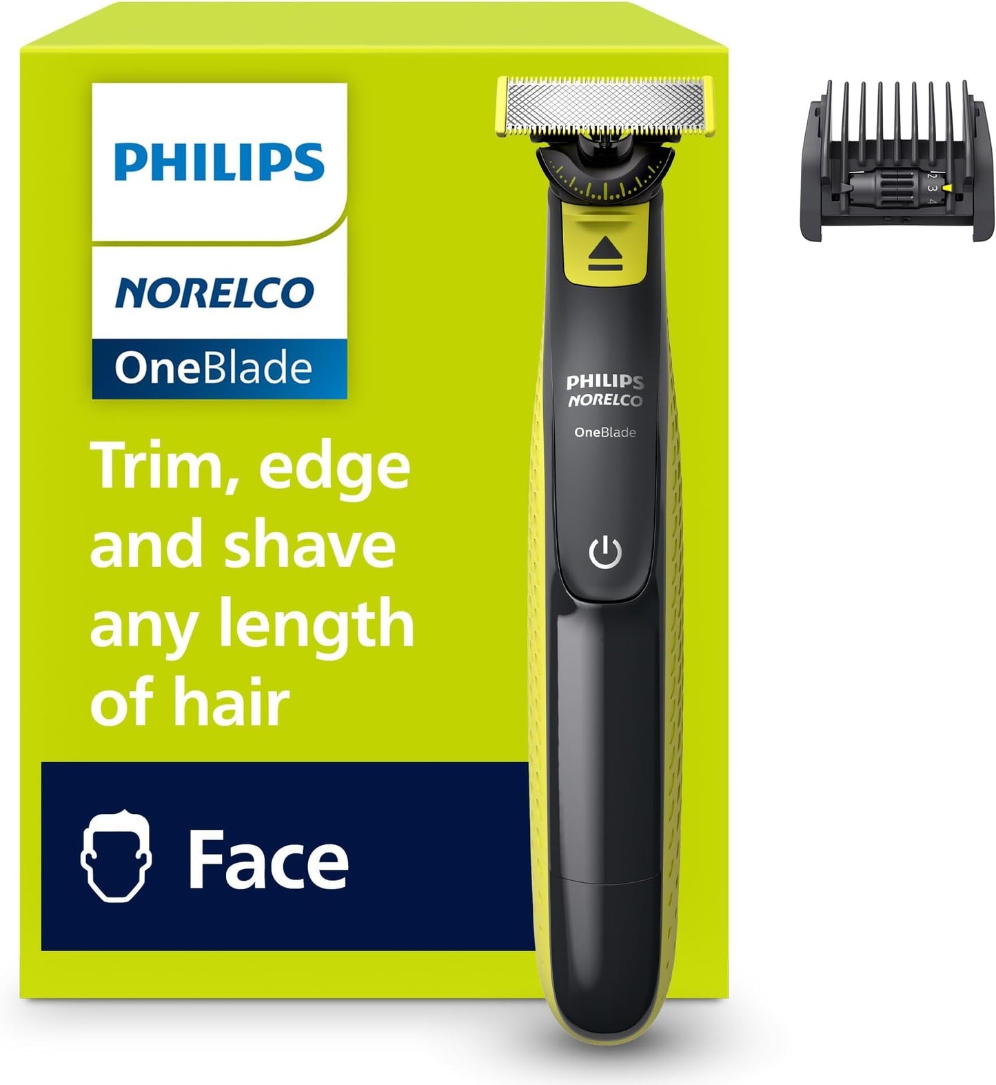 Norelco Philips OneBlade 360 Hybrid Face,Electric Beard Trimmer and Shaver,with 360 Blade Technology,1x 360 Blade for Face,5in1 Adjustable Comb,Model QP2724/90,(Pack of 6)