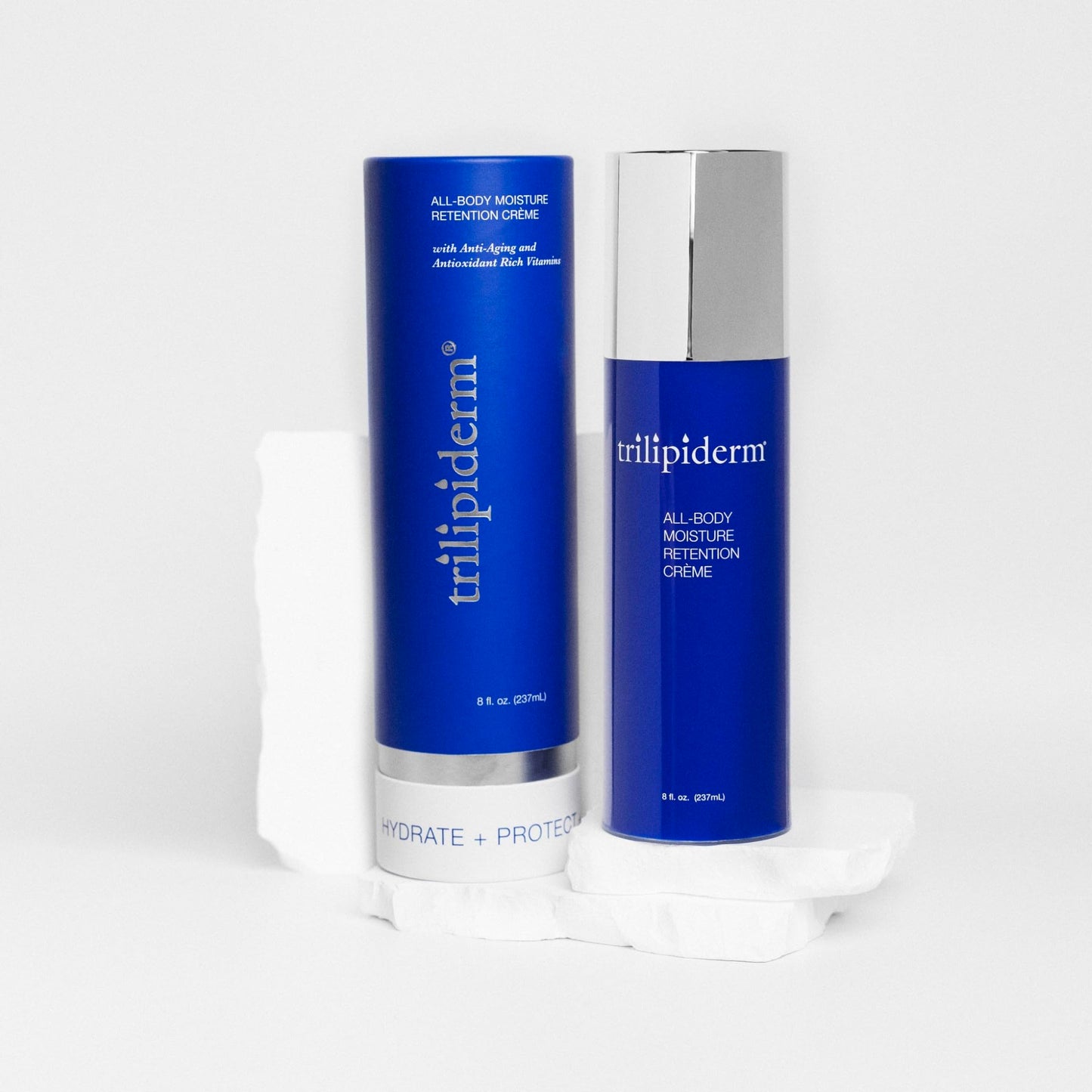 Trilipiderm All-Body Moisture Retention Crème – Plant-Based Body Moisturizer Lotion for Dry Skin, Lightweight Daily Face and Body Cream with Meadowfoam & Vitamin E, Non-Greasy Hydrating Lotion, 8 oz